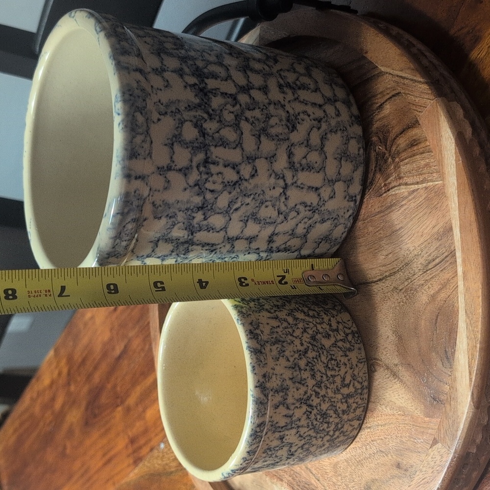 Roseville Pottery Spongeware crocks - Picture 5 of 7
